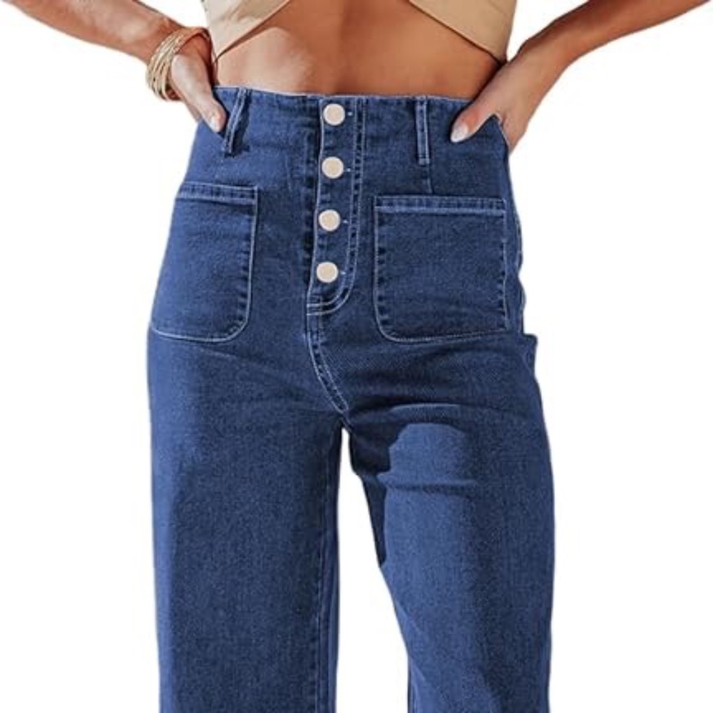 Wide Leg Jeans High Waisted Croped Jeans